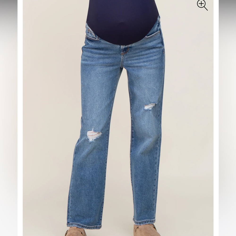 Pink blush maternity boyfriend straight leg jeans size 25 XS